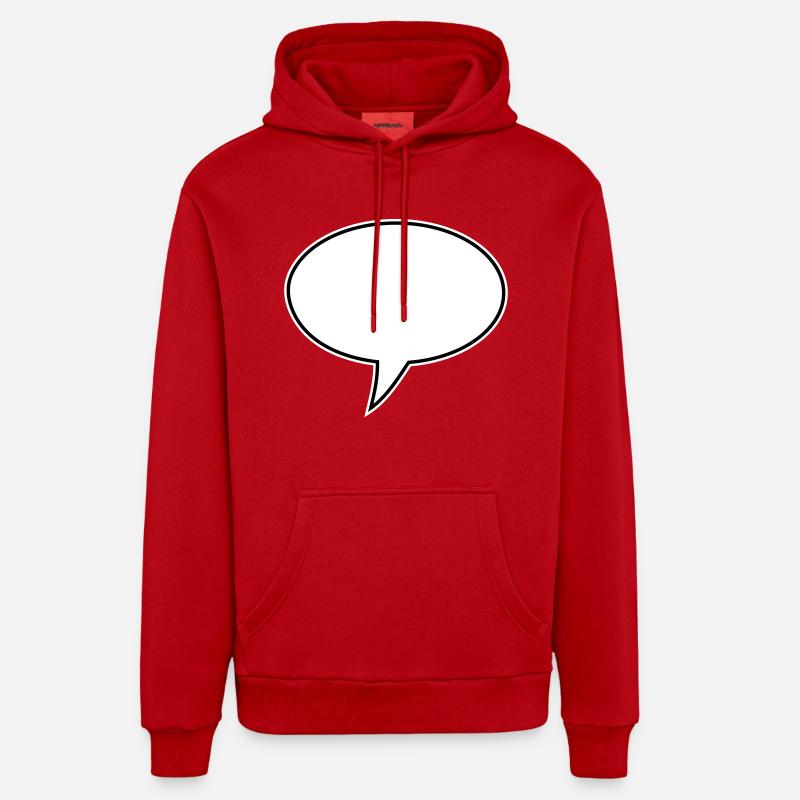 Speech Bubble Design Links - Organic Relaxed Hoodie Made in EU - red