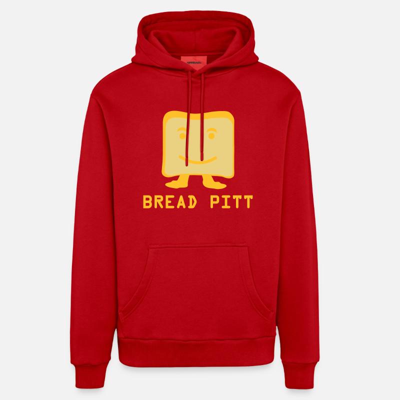 Bread Pitt - Sweat à capuche bio décontracté fabriqué en UE - rouge