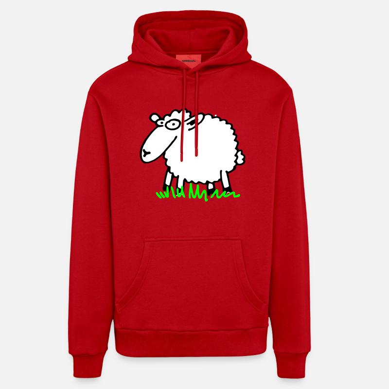 schaf_grundmodell - Sweat à capuche bio décontracté fabriqué en UE - rouge