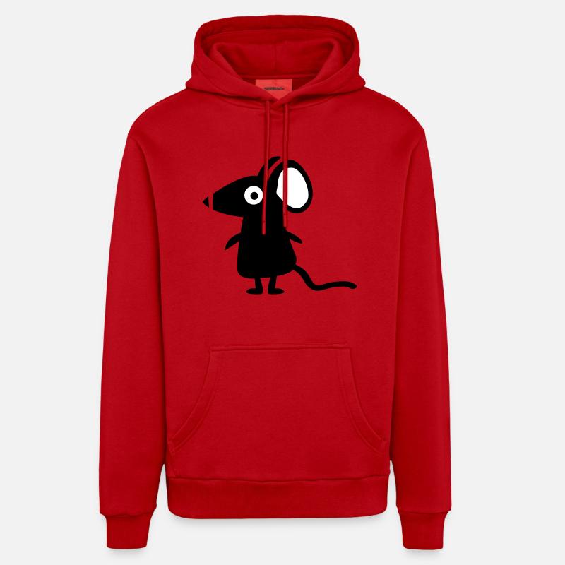 Petite souris - Sweat à capuche bio décontracté fabriqué en UE - rouge