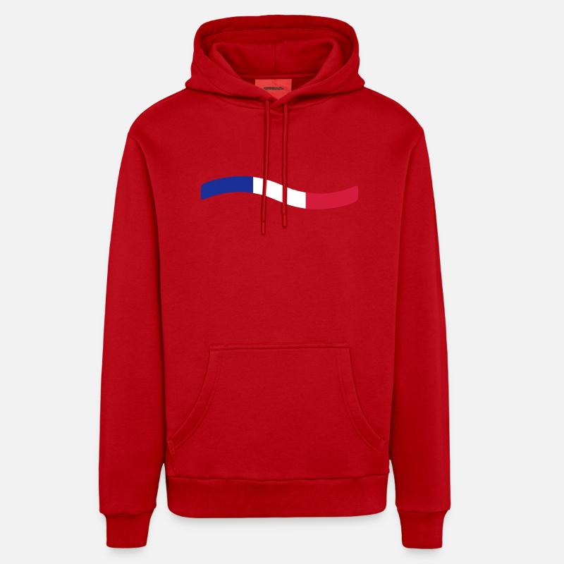 France - Sweat à capuche bio décontracté fabriqué en UE - rouge