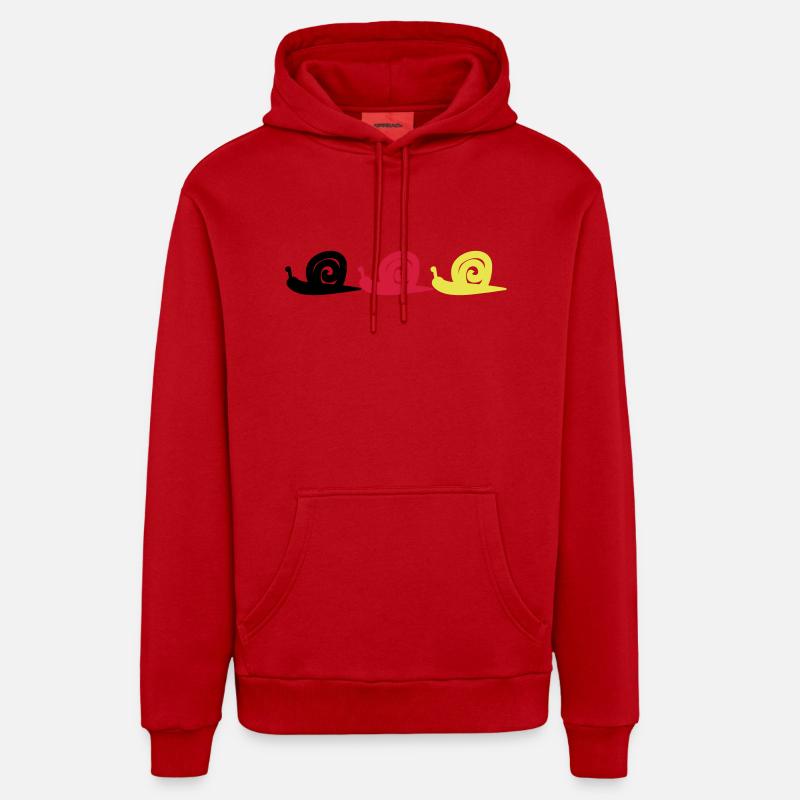 Escargot - Sweat à capuche bio décontracté fabriqué en UE - rouge