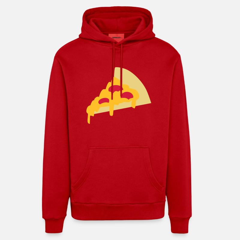Pizza - Sweat à capuche bio décontracté fabriqué en UE - rouge