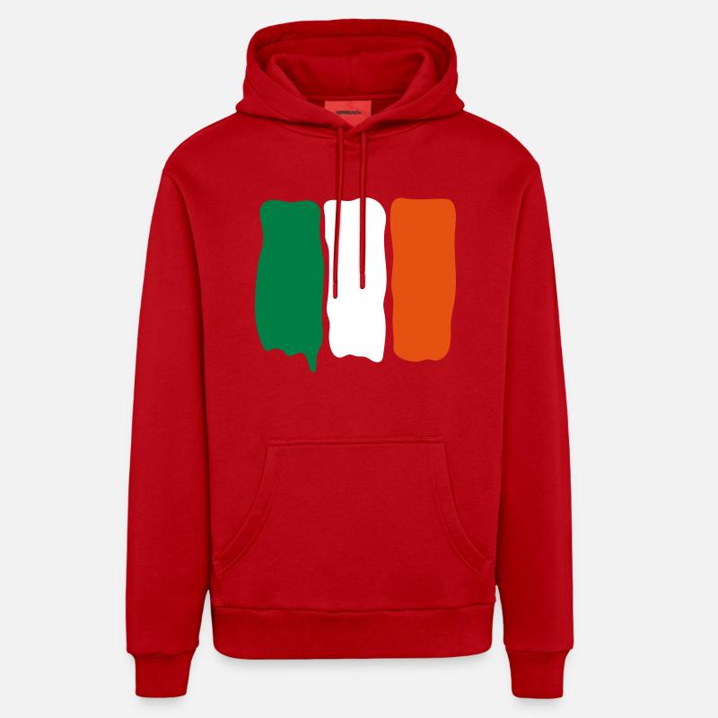 Irish_flag_runny_paint - Sweat à capuche bio décontracté fabriqué en UE - rouge