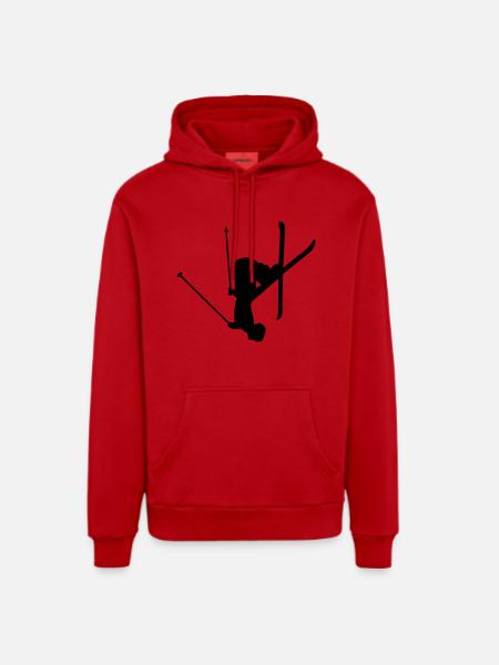 skiier winter sport - Organic Relaxed Hoodie Made in EU - red