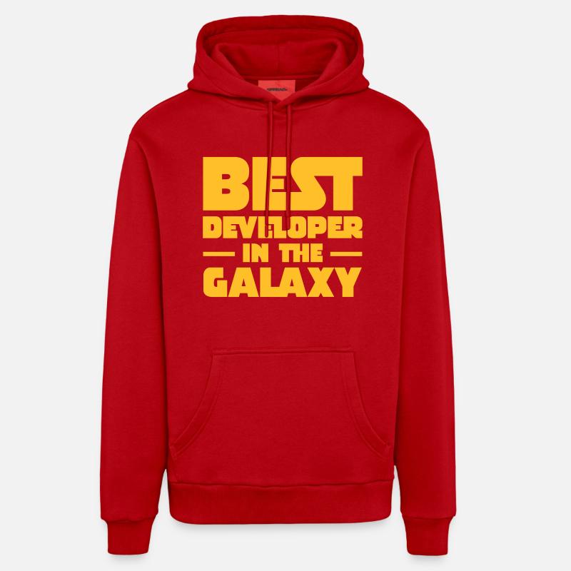 Best Developer In The Galaxy - Sweat à capuche bio décontracté fabriqué en UE - rouge
