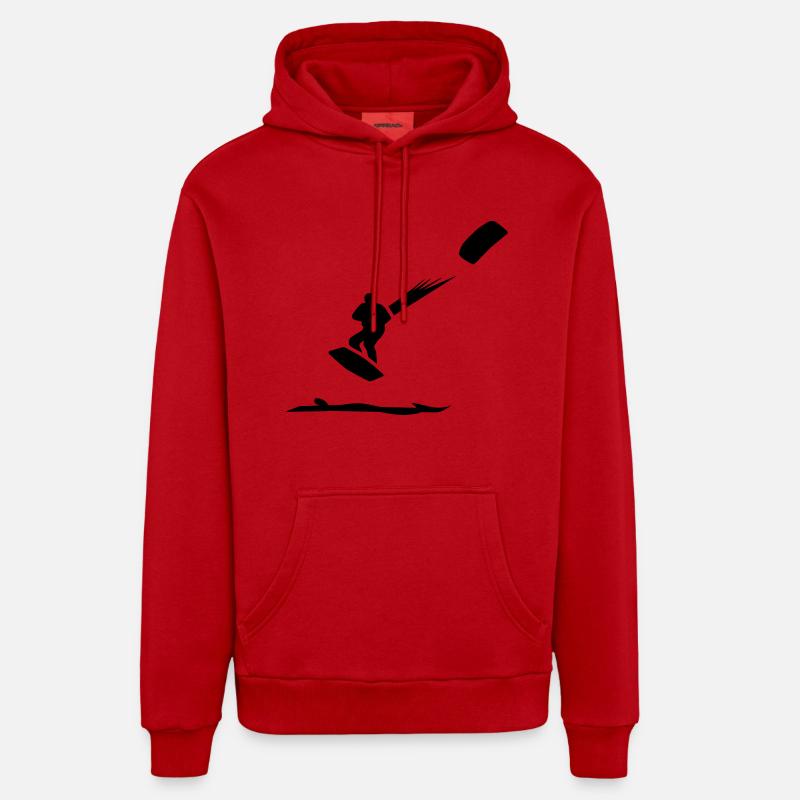 Kitesurf - Sweat à capuche bio décontracté fabriqué en UE - rouge
