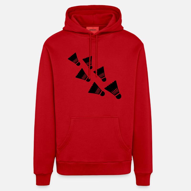 Badminton - Sweat à capuche bio décontracté fabriqué en UE - rouge