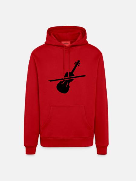Violon - Sweat à capuche bio décontracté fabriqué en UE - rouge