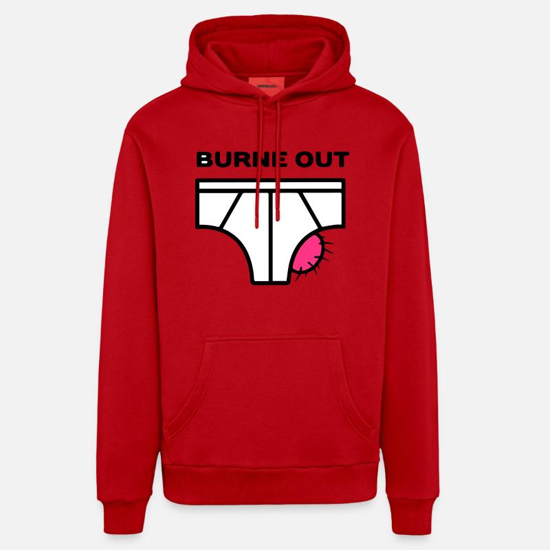 BURN OUT - Sweat à capuche bio décontracté fabriqué en UE - rouge