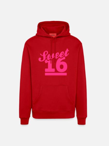 sweet 16 - Organic Relaxed Hoodie Made in EU - red