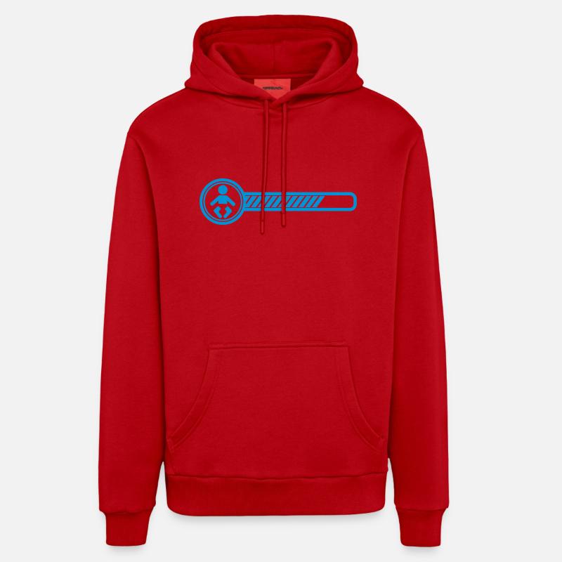 baby loading - Sweat à capuche bio décontracté fabriqué en UE - rouge