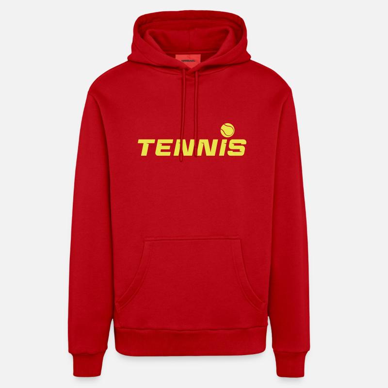 tennis - Sweat à capuche bio décontracté fabriqué en UE - rouge