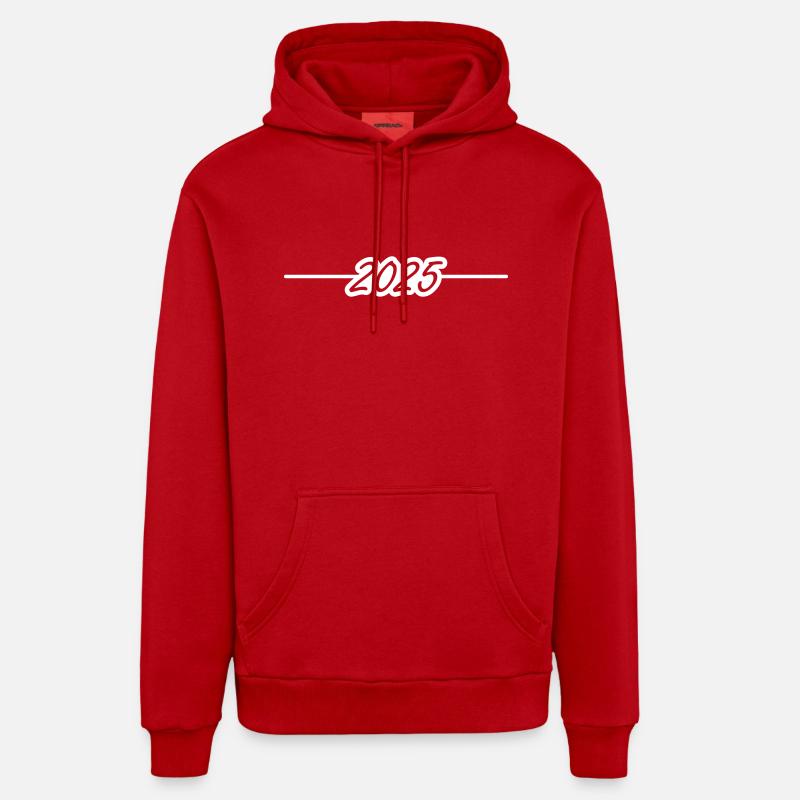 Année 2025 - Sweat à capuche bio décontracté fabriqué en UE - rouge