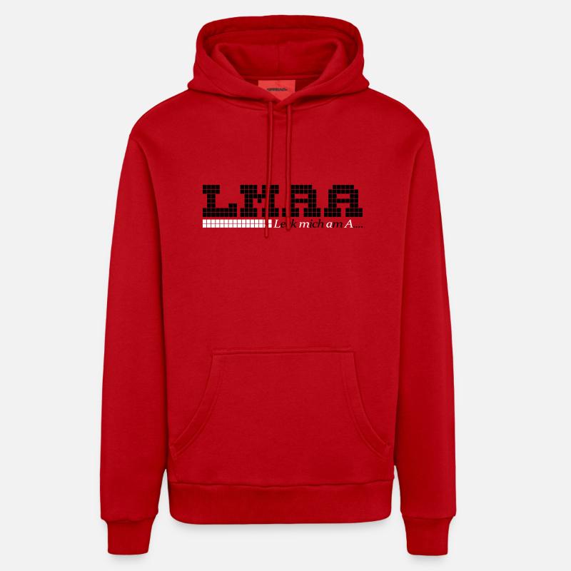"LMAA" by Claudia-Moda - Sweat à capuche bio décontracté fabriqué en UE - rouge