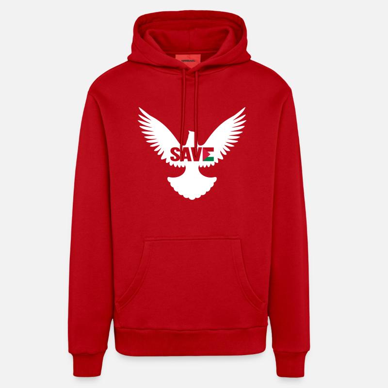 save2 - Sweat à capuche bio décontracté fabriqué en UE - rouge
