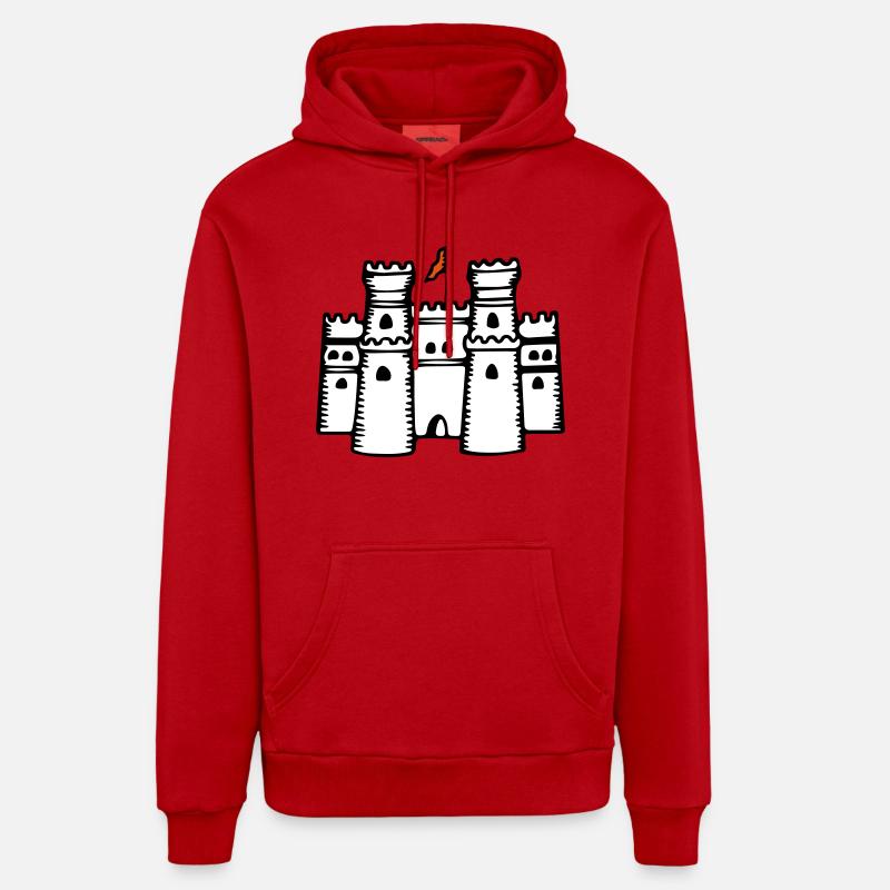 castle_ - Sweat à capuche bio décontracté fabriqué en UE - rouge
