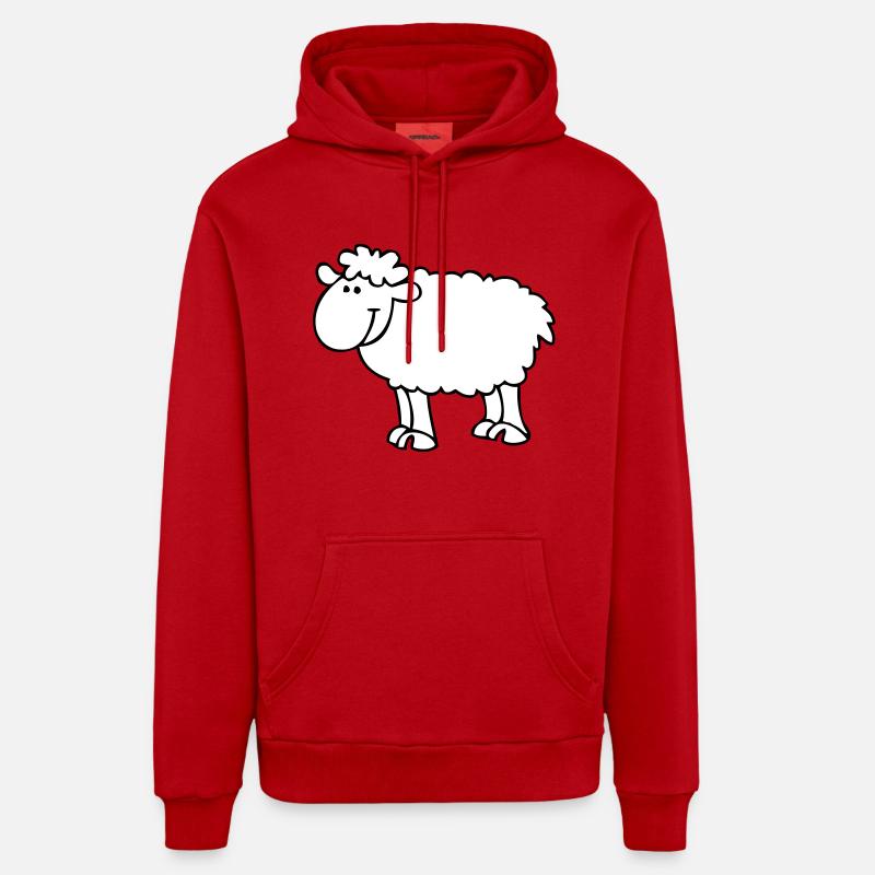 Schaf2 - Sweat à capuche bio décontracté fabriqué en UE - rouge