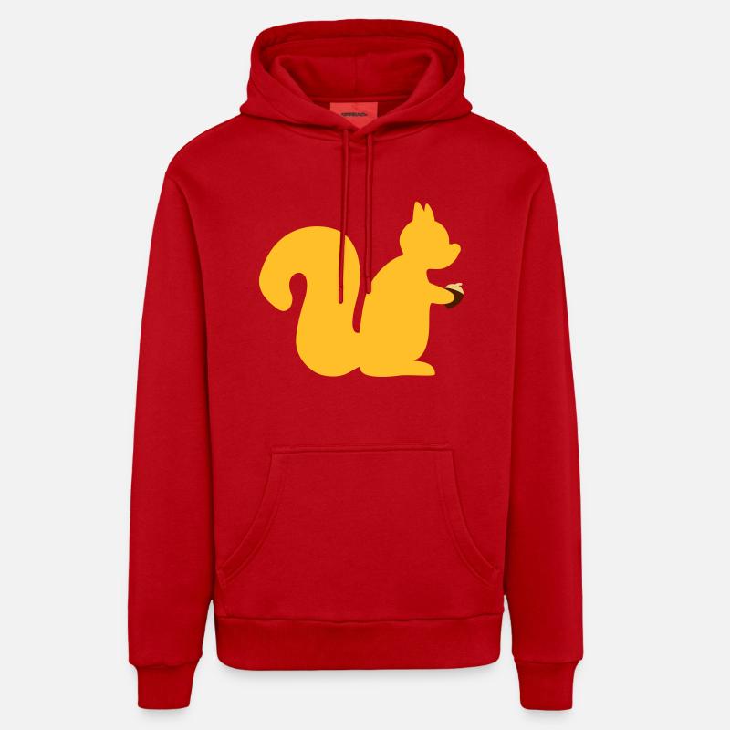 Eichhörnchen mit Nuss - Organic Relaxed Hoodie Made in EU - Rot