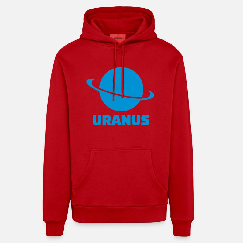 Uranus - Sweat à capuche bio décontracté fabriqué en UE - rouge