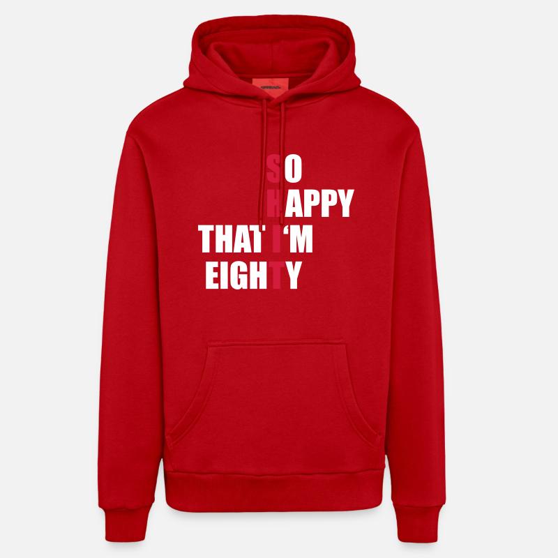 80 - Sweat à capuche bio décontracté fabriqué en UE - rouge