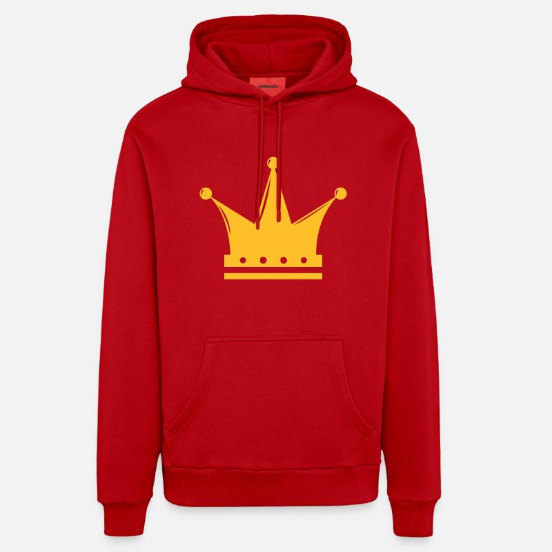 couronne - Sweat à capuche bio décontracté fabriqué en UE - rouge