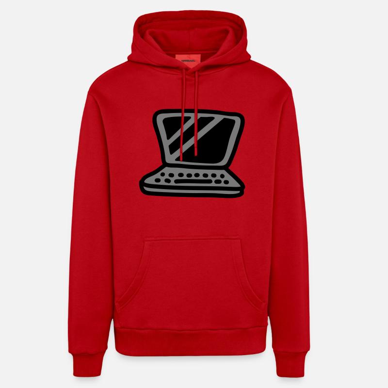 Laptop - Sweat à capuche bio décontracté fabriqué en UE - rouge