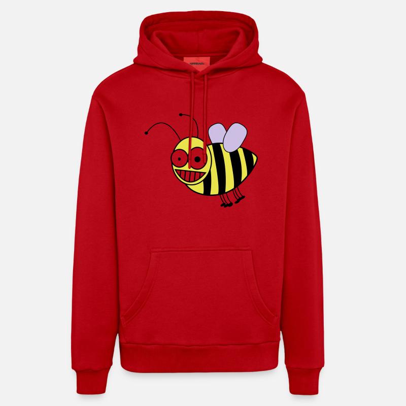 biene - Sweat à capuche bio décontracté fabriqué en UE - rouge