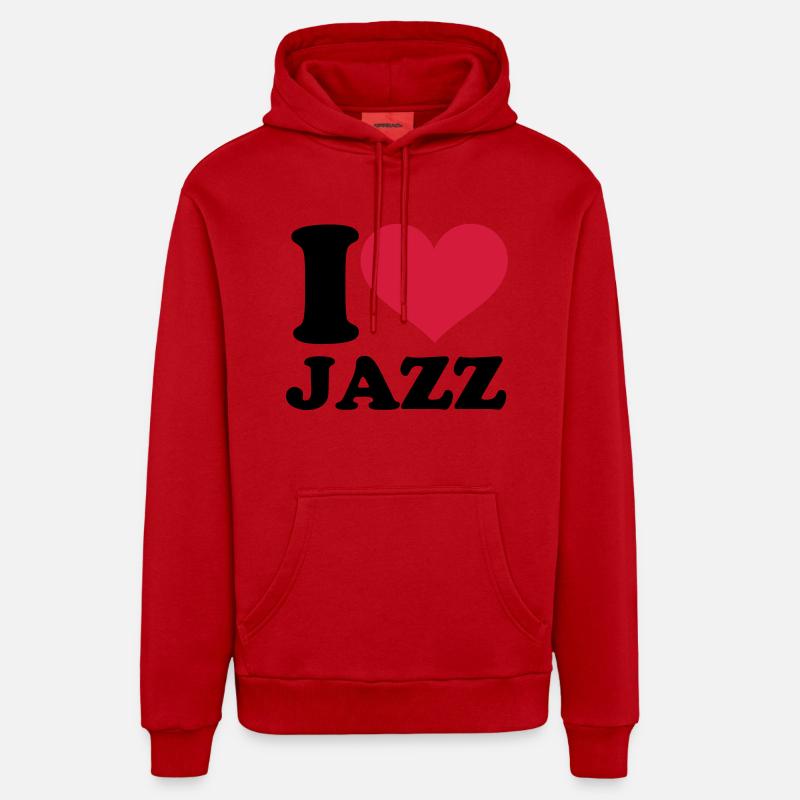 Jazz - Sweat à capuche bio décontracté fabriqué en UE - rouge