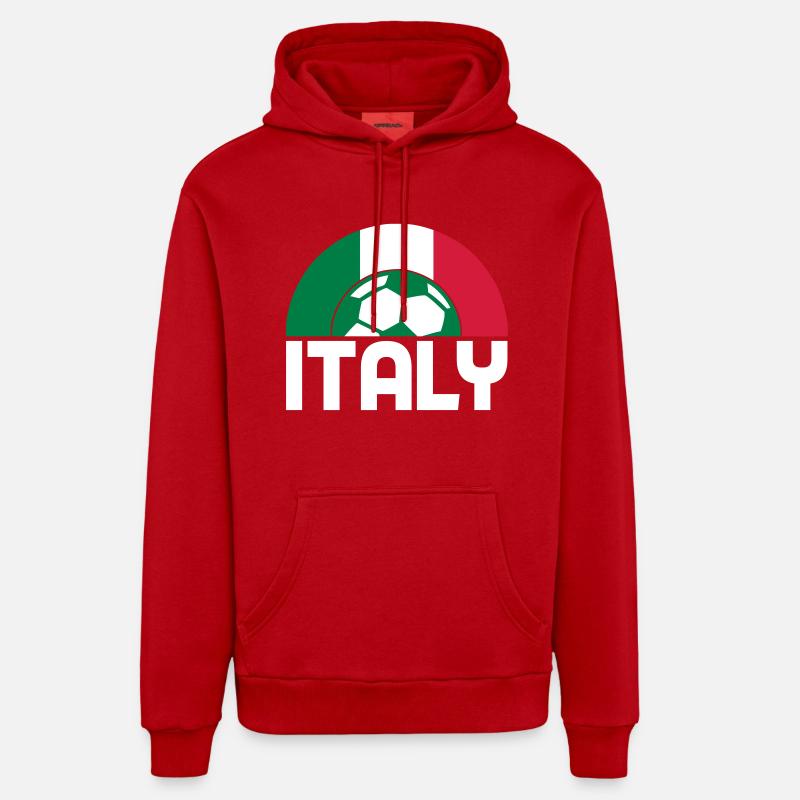 Italie - Sweat à capuche bio décontracté fabriqué en UE - rouge