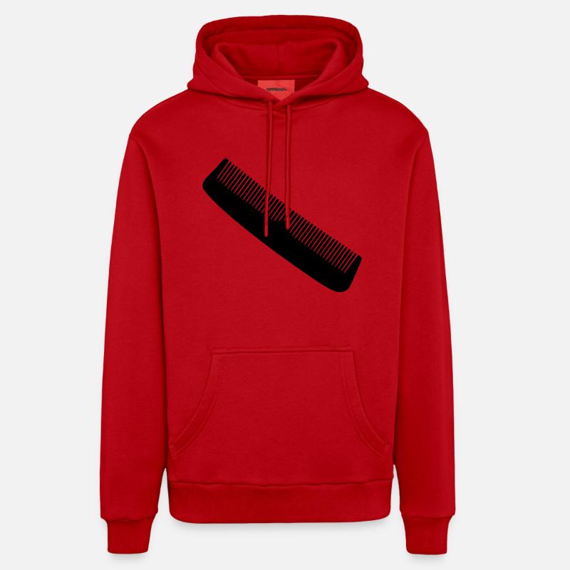 Peigne - Sweat à capuche bio décontracté fabriqué en UE - rouge