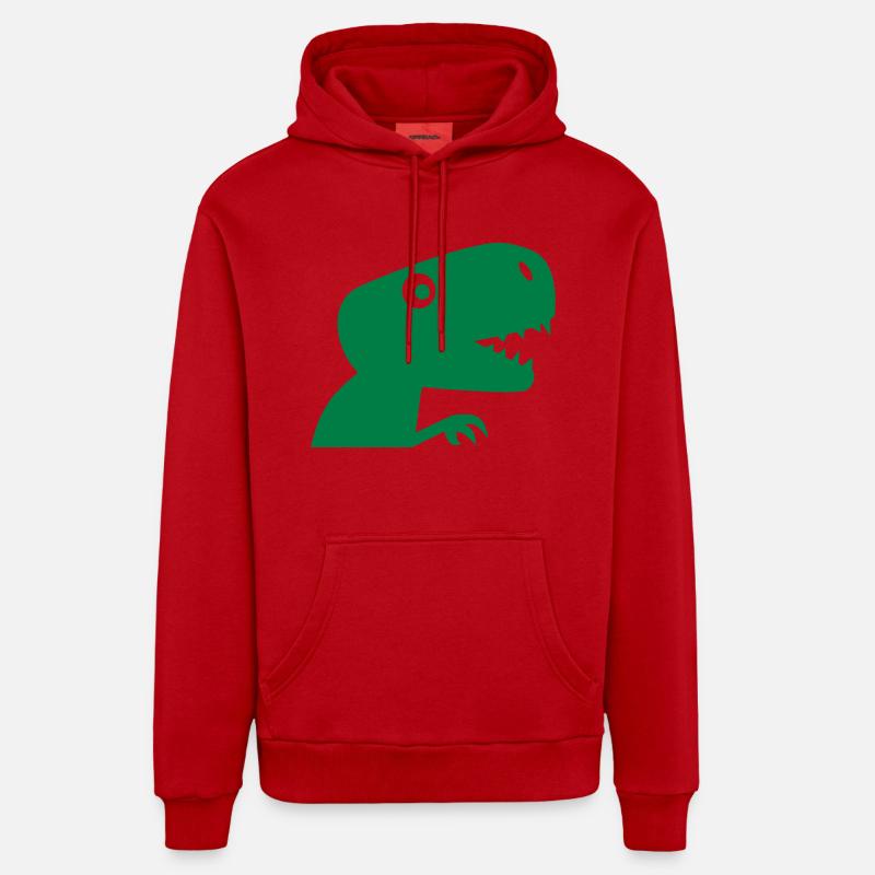 T-Rex - Sweat à capuche bio décontracté fabriqué en UE - rouge