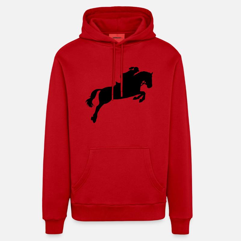 Jumping - Sweat à capuche bio décontracté fabriqué en UE - rouge