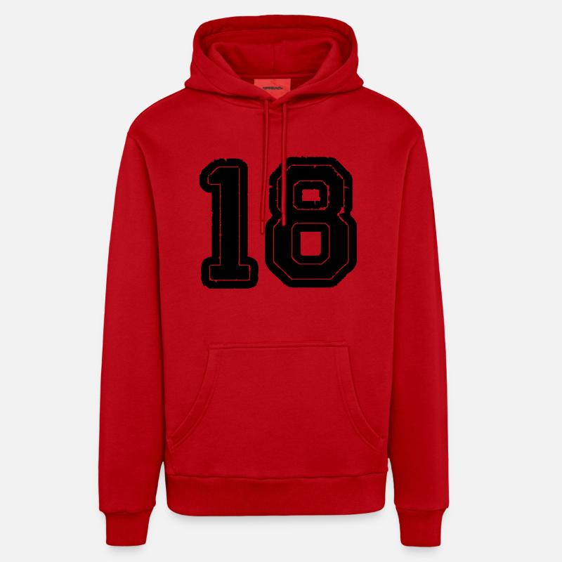 18 - Sweat à capuche bio décontracté fabriqué en UE - rouge