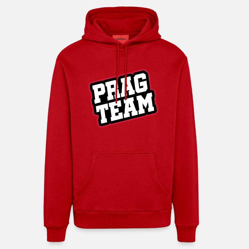 Prag Team - Organic Relaxed Hoodie Made in EU - Rot