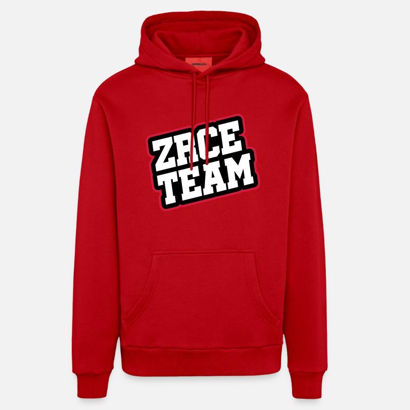 L’équipe Zrce - Sweat à capuche bio décontracté fabriqué en UE - rouge