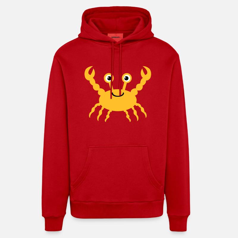 crabe - Sweat à capuche bio décontracté fabriqué en UE - rouge