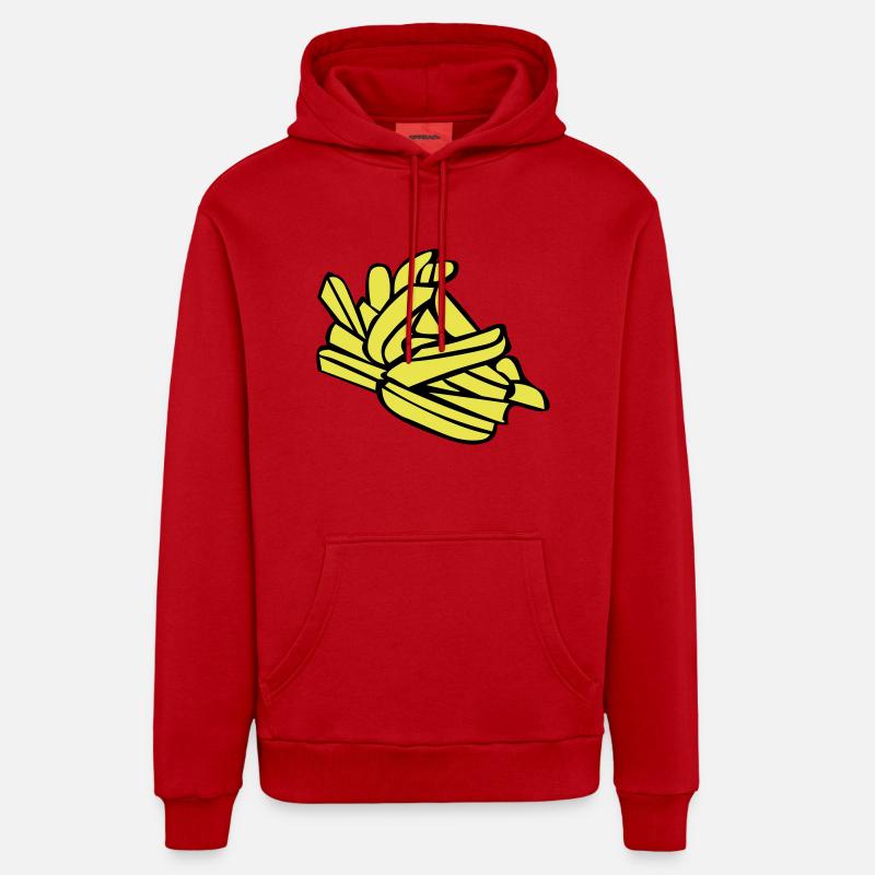 Pommes frites oder Chips - Organic Relaxed Hoodie Made in EU - Rot