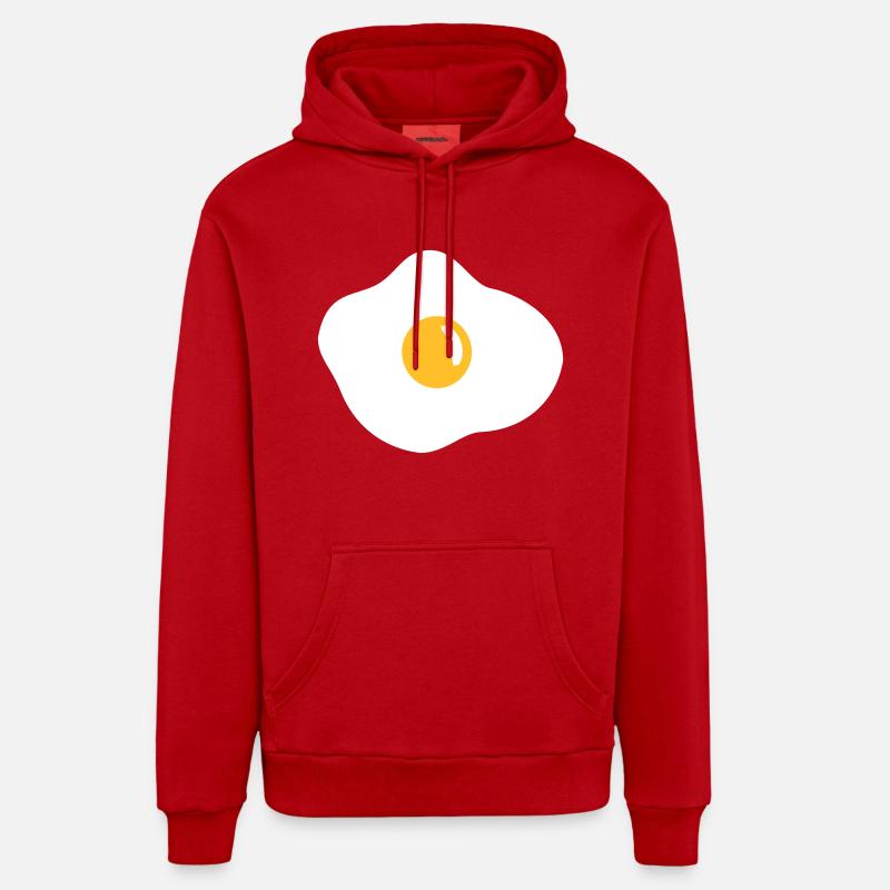 Oeuf sur le plat - Sweat à capuche bio décontracté fabriqué en UE - rouge