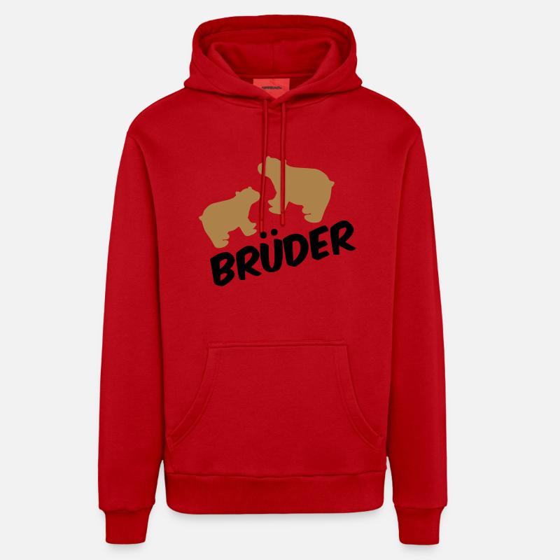 frères - Sweat à capuche bio décontracté fabriqué en UE - rouge