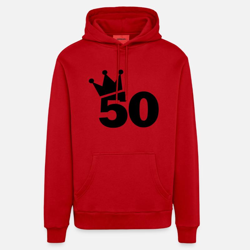 50 - Sweat à capuche bio décontracté fabriqué en UE - rouge