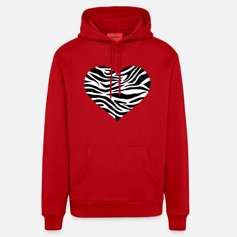 Zèbre - Sweat à capuche bio décontracté fabriqué en UE - rouge