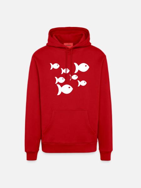 Pisces - Organic Relaxed Hoodie Made in EU - red
