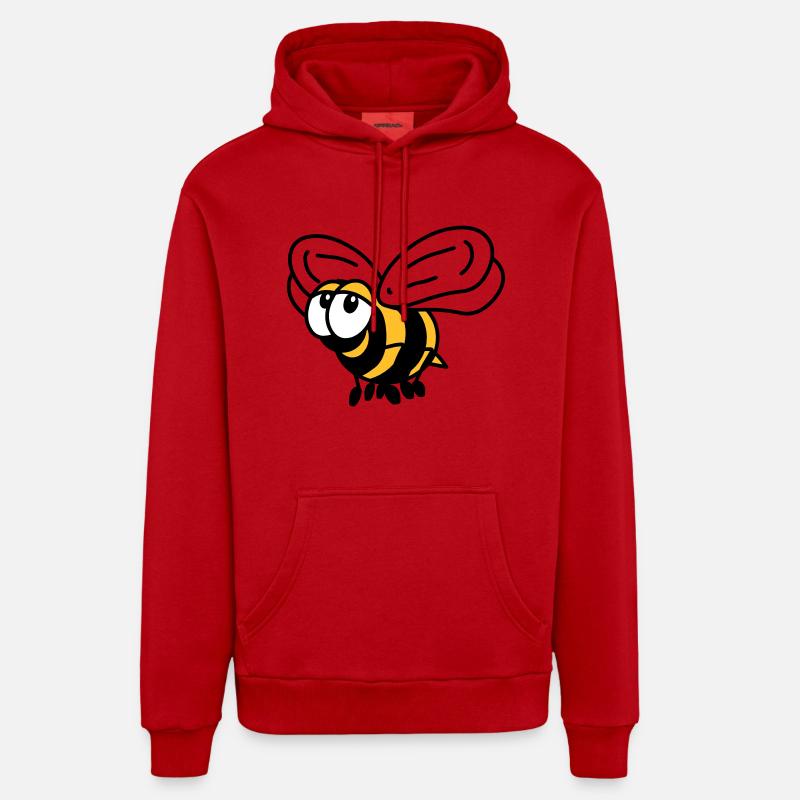 Abeille - Sweat à capuche bio décontracté fabriqué en UE - rouge