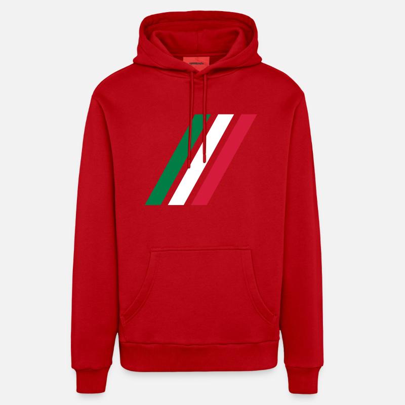 Italie bande drapeau - Sweat à capuche bio décontracté fabriqué en UE - rouge
