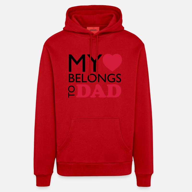 MHBT DAD - Sweat à capuche bio décontracté fabriqué en UE - rouge