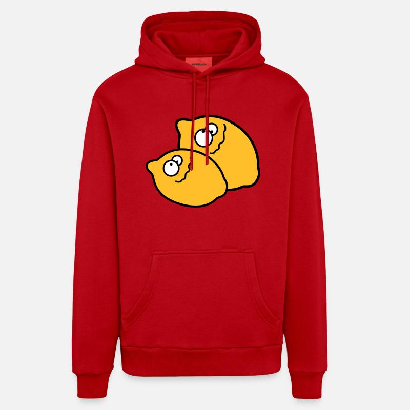 Funny Lemons - Sweat à capuche bio décontracté fabriqué en UE - rouge