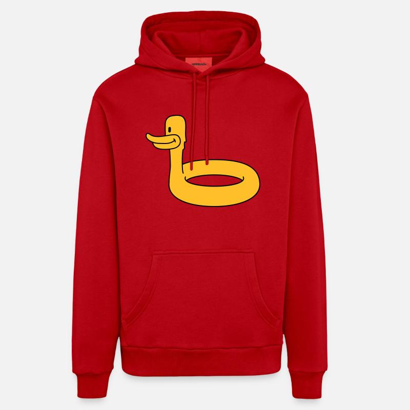 Duck Swimming Ring - Sweat à capuche bio décontracté fabriqué en UE - rouge