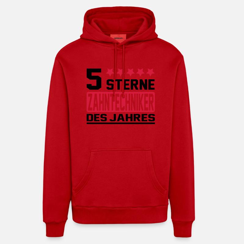 prothésistes dentaires - Sweat à capuche bio décontracté fabriqué en UE - rouge