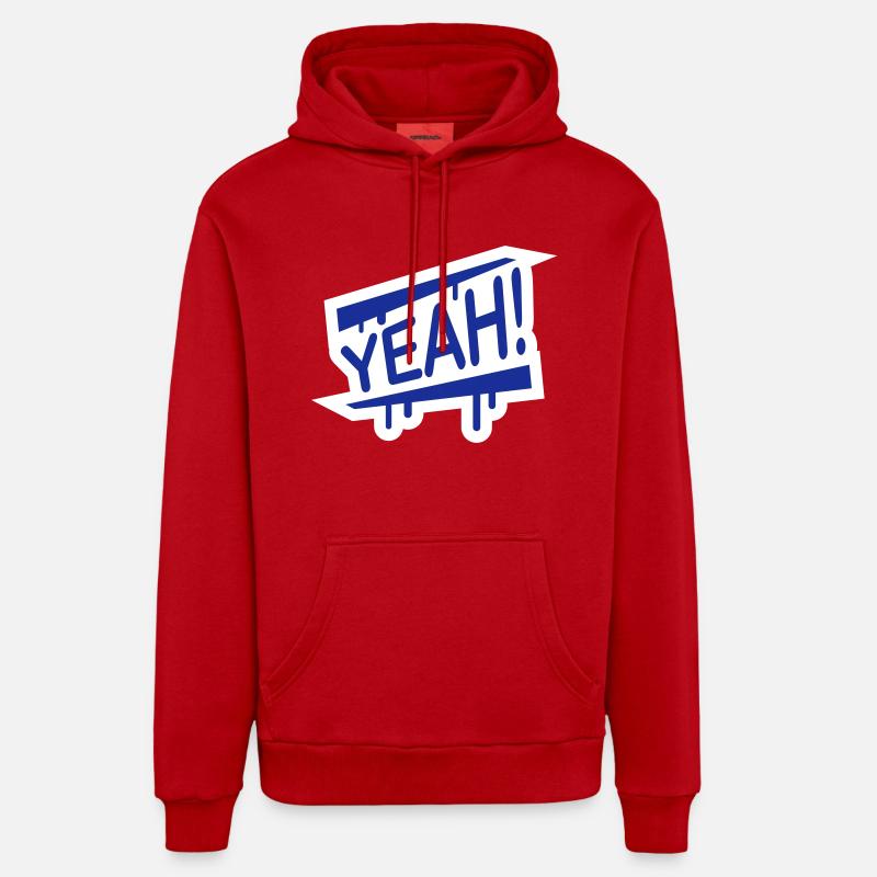 yeah_1f2 - Sweat à capuche bio décontracté fabriqué en UE - rouge